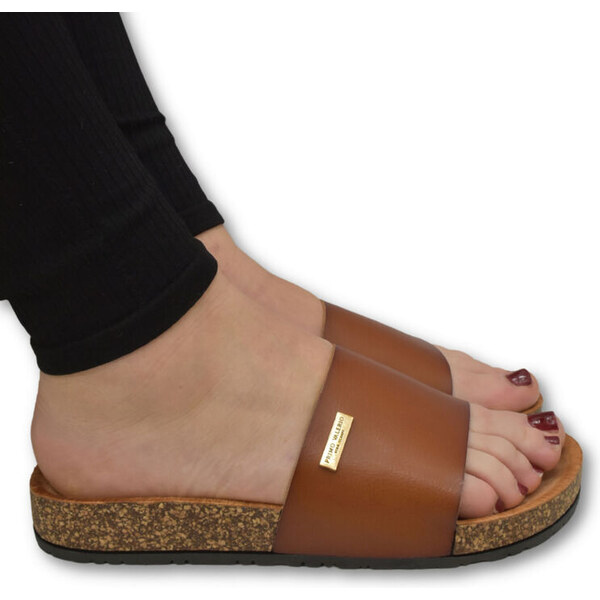 JOHN-C Dámske hnedé šľapky MIRABEL 62608112