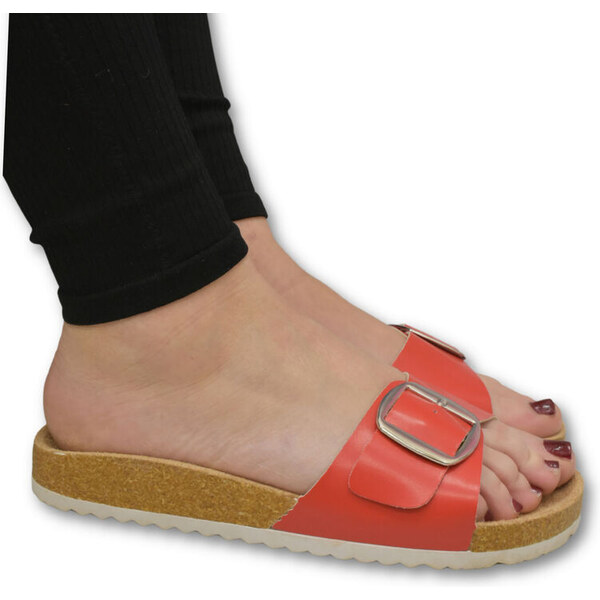 COMER Dámske červené šľapky FORA 62608115