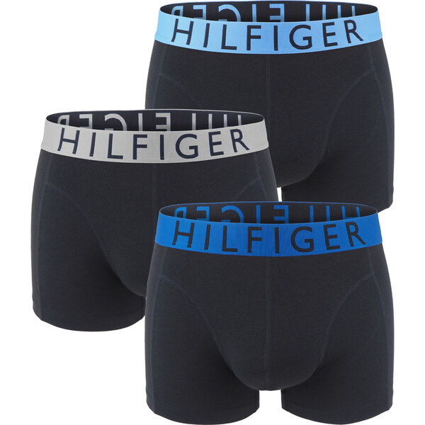 TOMMY HILFIGER - boxerky 3PACK eco cotton stretch black / blue & 62608496