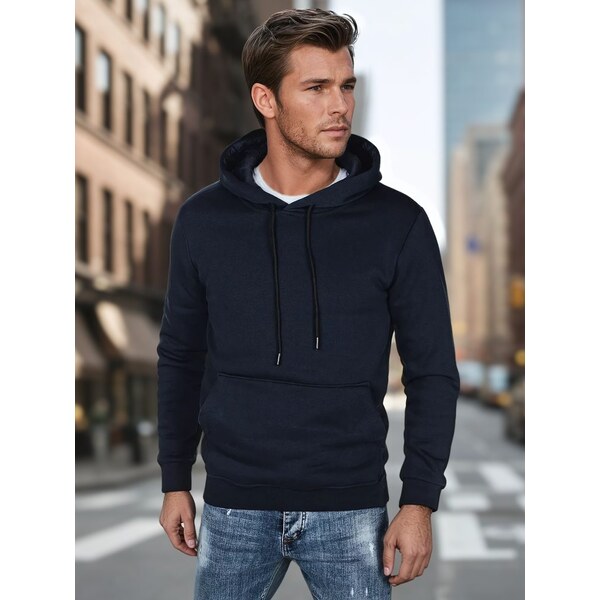 Dstreet Basic pánska granátová mikina s kapucňou 62610365