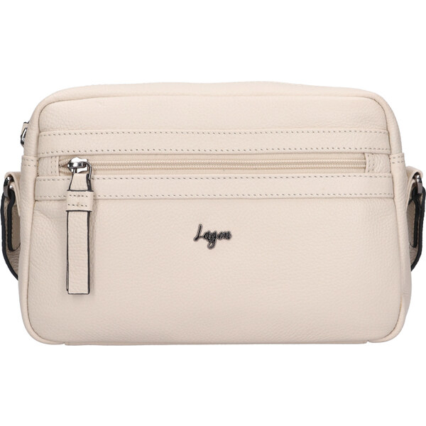 Lagen Dámska kožená crossbody kabelka LG146 white 66584492
