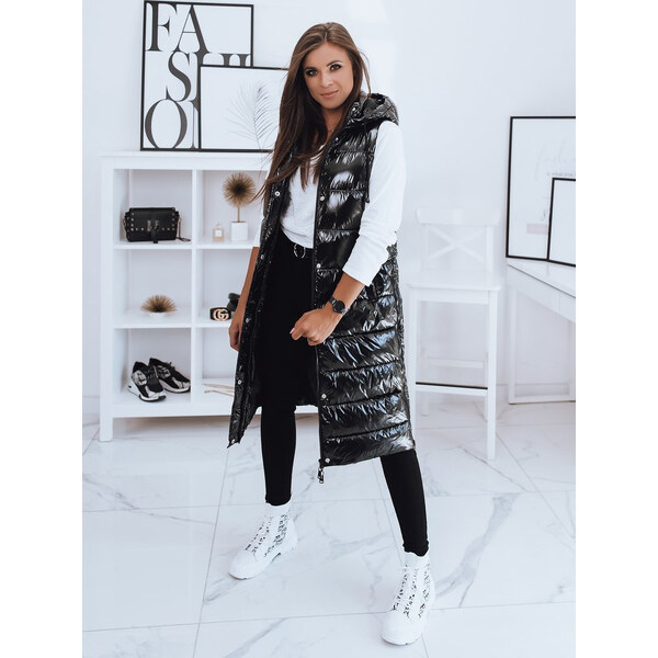 BASIC Čierna dlhá lesklá vesta GANTINI TY2014 45531181