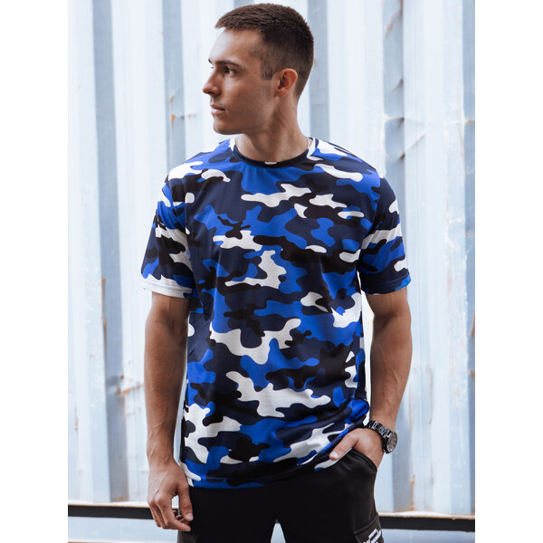 BASIC Modré pánske maskáčové tričko RX5596 52820444