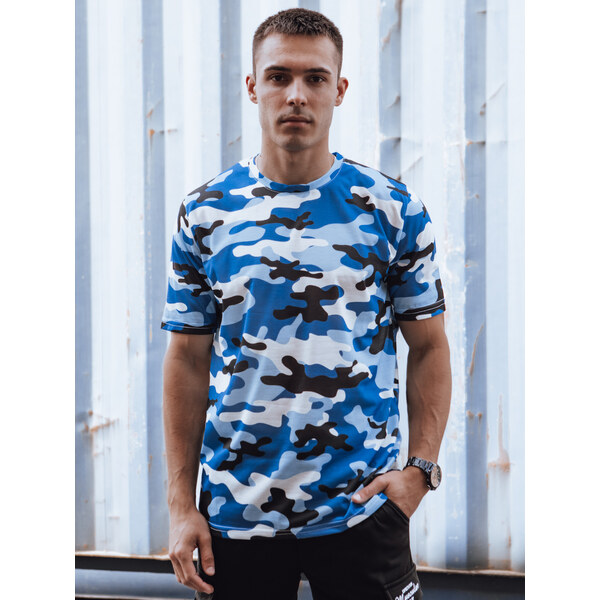 BASIC Svetlomodré maskáčové pánske tričko RX5593 52820450