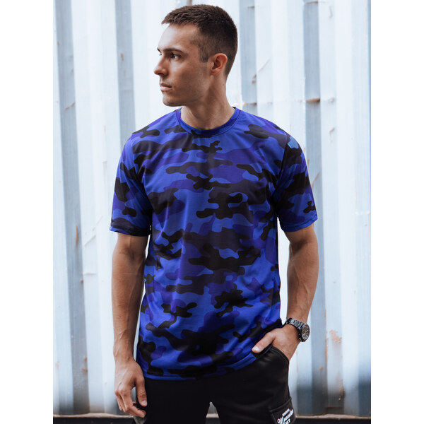 BASIC Modré maskáčové pánske tričko RX5595 52820452