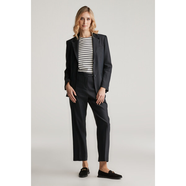 NOHAVICE GANT STRETCH LINEN TAILORED PANT BLACK 62622082