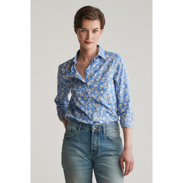 KOŠEĽA GANT REG FLORAL PRINT COT VOILE SHIRT PERFECT BLUE 62622085
