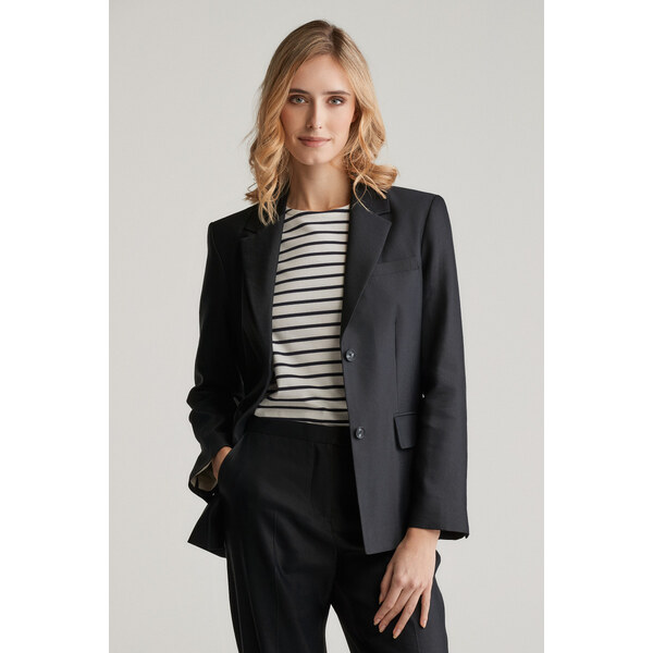 SAKO GANT SLIM STRETCH LINEN BLAZER BLACK 62622091