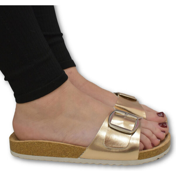 COMER Dámske champagne šľapky FORA 62630151