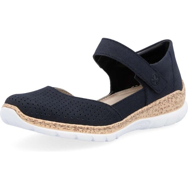 Dámske baleríny RIEKER N42F5-14 modrá S5 62631789