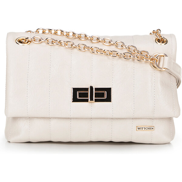 Wittchen Dámska crossbody z ekokože dvojkomorová malá krémová 100-4Y 66066439