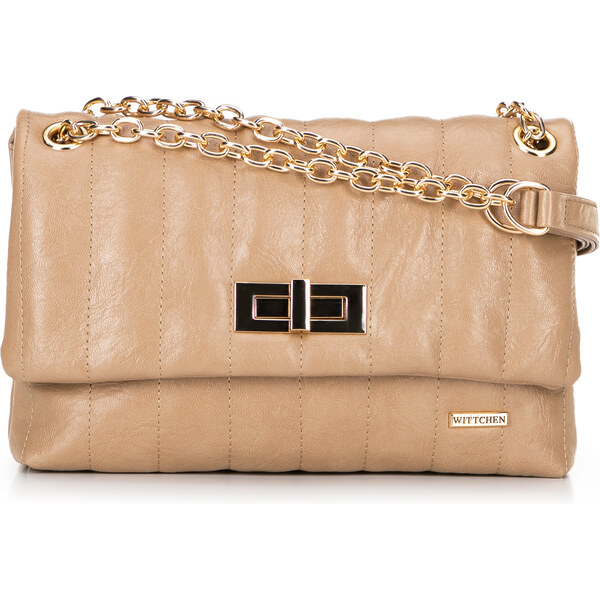 Wittchen Dámska crossbody z ekokože dvojkomorová malá béžová 100-4Y 66066441