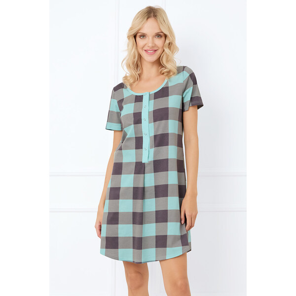 Italian Fashion Dámska bavlnená nočná košeľa Sandra tyrkysová, Farba 62635706