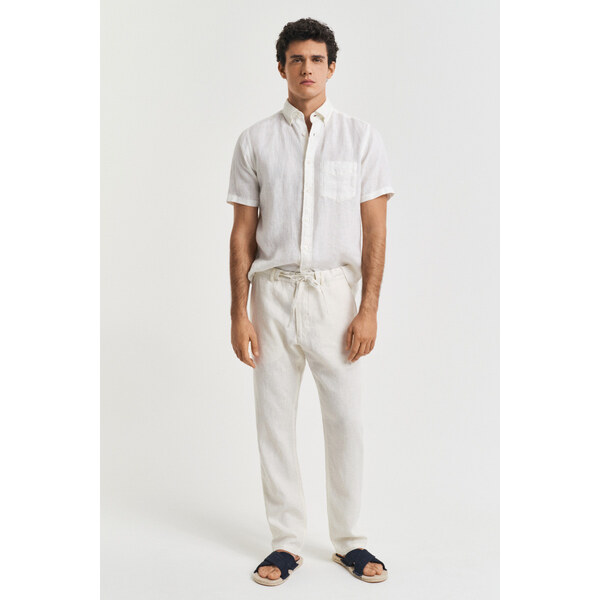 NOHAVICE GANT RELAXED LINEN DS PANTS CREAM 62638491
