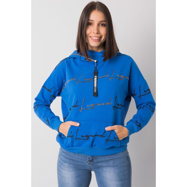 MladaModa Mikina klokanka Jossy s kapucňou kráľovská modrá 62639633