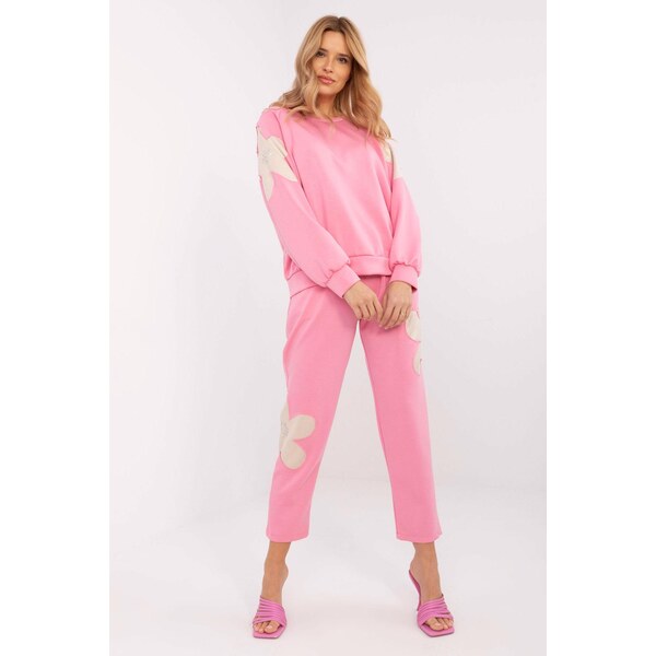 MladaModa Tepláková súprava s kvetinovou aplikáciou model 12260 jasná 62639674