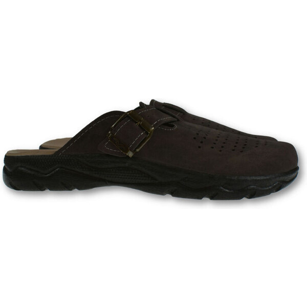 JOHN-C Pánske hnedé klinové šľapky JULIAN 62643774