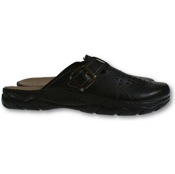 JOHN-C Pánske čierne klinové šľapky JOEL 62643775