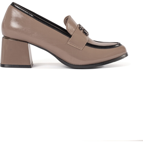 SHELOVET Taupe dámske poltopánky na podpätku, podpätok 5 cm GD-FL475TA 66149474