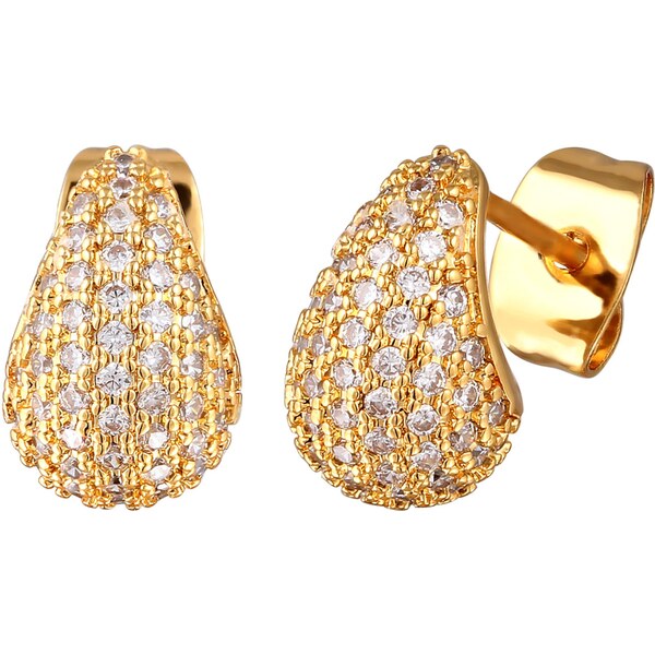 ELLI Náušnice zlatá / priehľadná 62661622