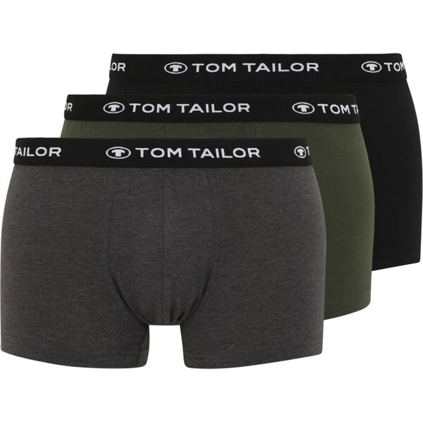 TOM TAILOR Boxerky sivá melírovaná / kaki / čierna / biela 62664314