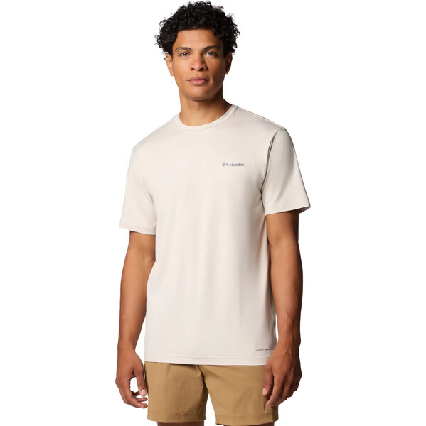 Smotanové pánske tričko s krátkym rukávom Columbia Kwick Hike Back 65151619