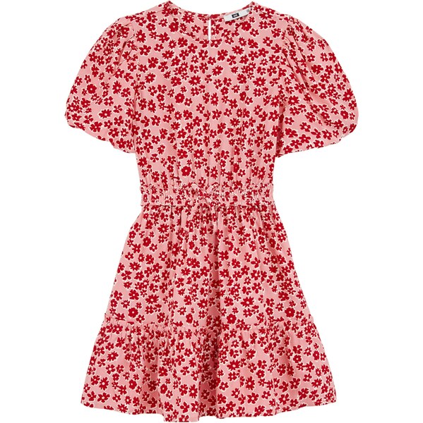 WE Fashion Šaty staroružová / tmavočervená / biela 63162741