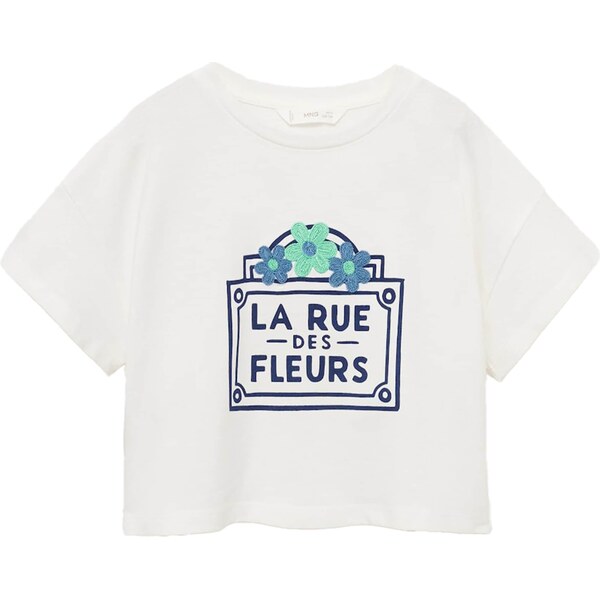 MANGO KIDS Tričko RUE modrá / zelená / šedobiela 62663672