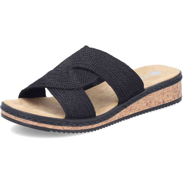 Dámske šľapky RIEKER V3669-00 čierna S5 62673392