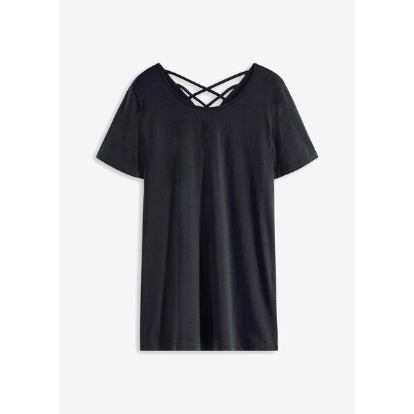 bonprix Nočná košeľa s výstrihom na chrbáte, farba čierna 62741391