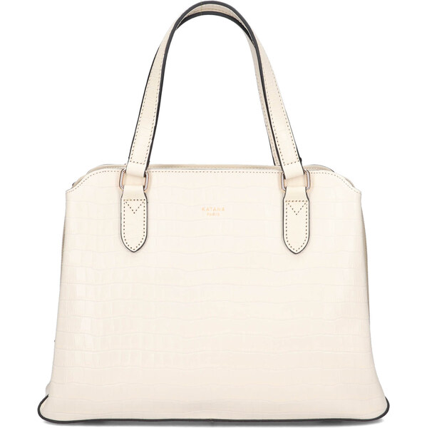 Elegantná dámska kožená kabelka Katana Tióna - krémová 62687386