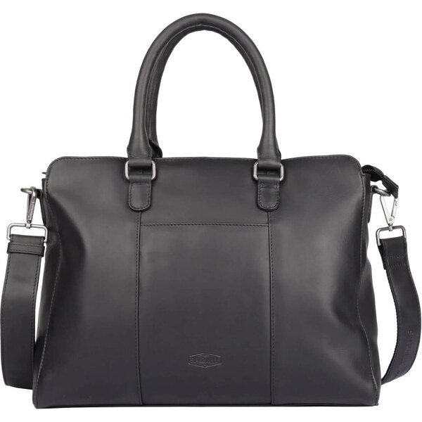 Dámska kožená kabelka na notebook Sparwell Vika - čierna 62687392