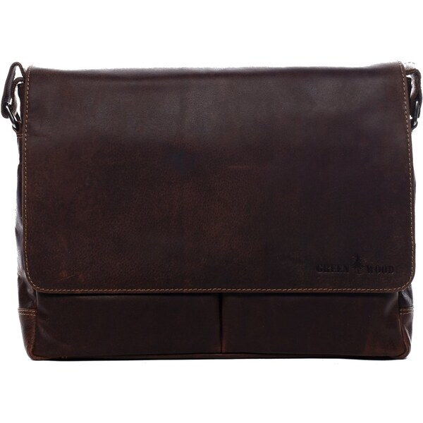 Greenwood Kožená taška cez rameno UNI George hnědá 22554638