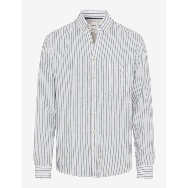 Pánska ľanová zelenkavá košeľa BRAX regular fit 62701457