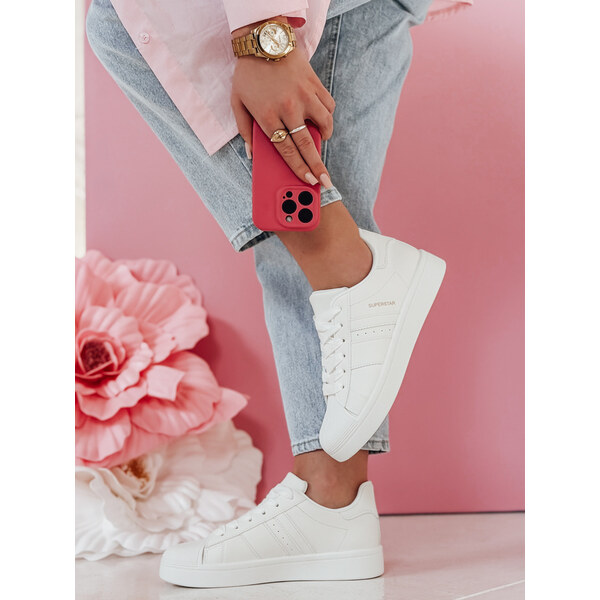 BASIC Biele dámske tenisky na platforme JUNOMI ZY0859 62702027