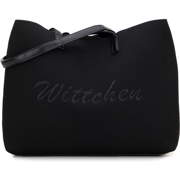 Wittchen Veľká kabelka shopper s prvkami ekokože čierna 100-4Y-401-1 66306745