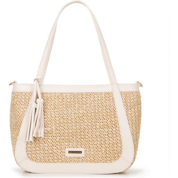 Wittchen Dámska kabelka na rameno z výpletu béžovo-krémová 100-4Y-406 66066471