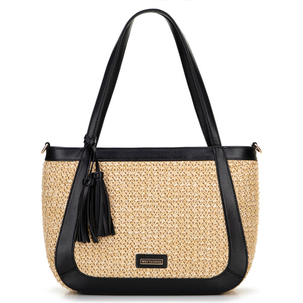 Wittchen Dámska kabelka na rameno z výpletu béžovo-čierna 100-4Y-406 66066472