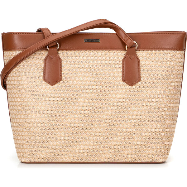 Wittchen Shopperka z ekokože a výpletu béžovo-hnedá 100-4Y-408-95 66066397