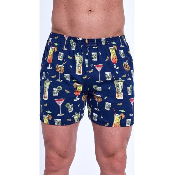 Tmavomodré pánske vzorované trenírky Cornette Classic 001/168 M-2XL 65151740