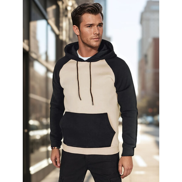 DStreet Pánska béžová mikina s kapucňou 64676103