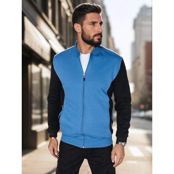 DStreet Pánska modrá mikina na zips 64677680