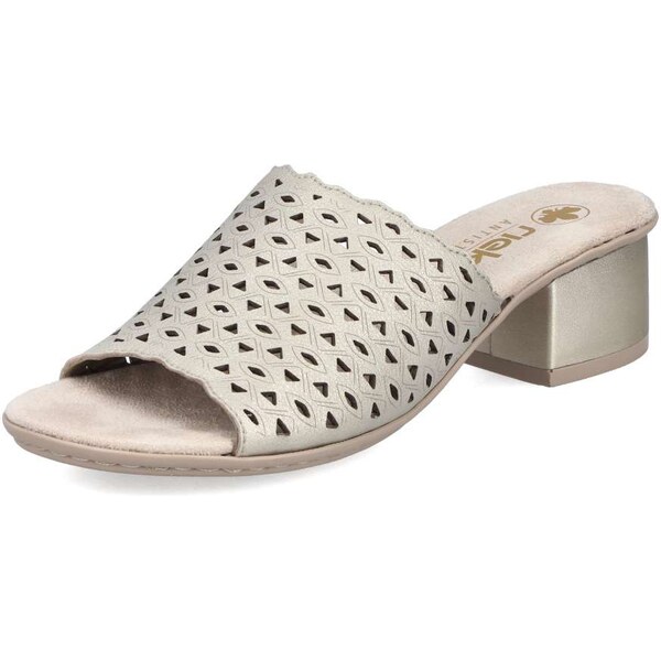 Dámske šľapky RIEKER 64985-90 zlatá S5 62736422