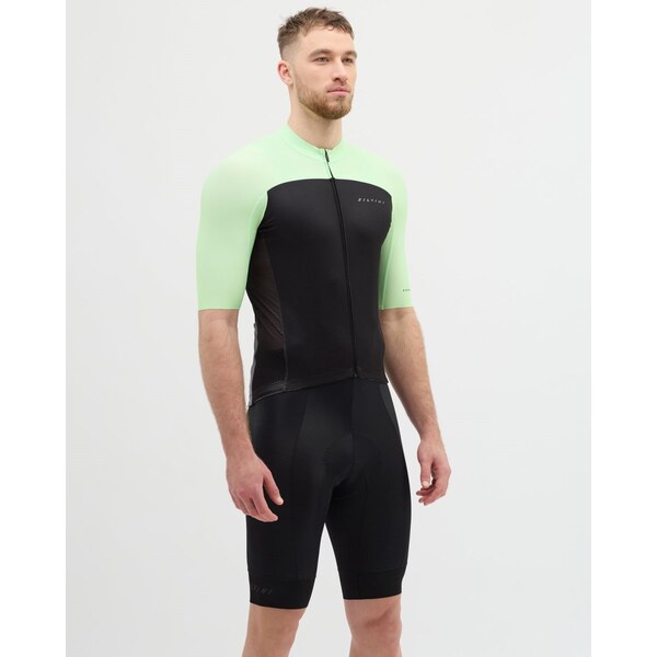 Pánsky cyklistický dres Silvini Stelvio čierna/zelená 62738952