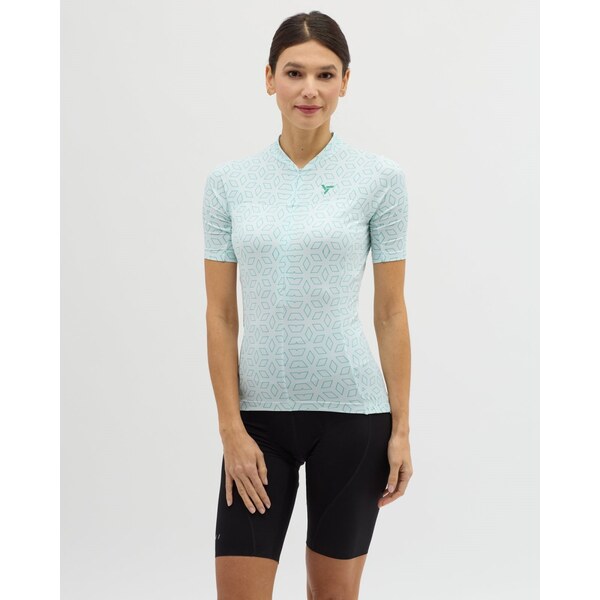 Dámsky cyklistický dres Silvini Catirina biela/tyrkysová 62738956