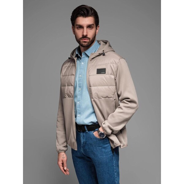 Ombre Clothing Moderná popolavá pánska prechodná bunda V3 JANP-160 62738747