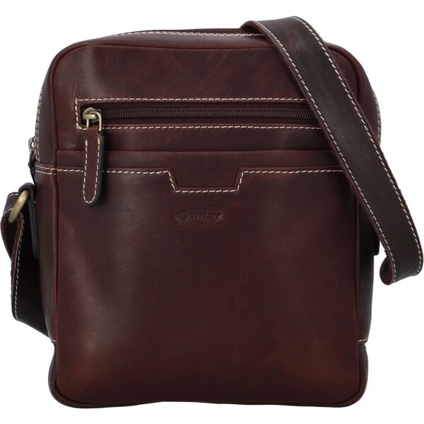 DIVILEY Pánska kožená taška cez rameno Bastien hnedá II 27976643