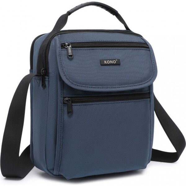 KONO Pánska crossbody taška - viacpriehradková, modrá 62739941