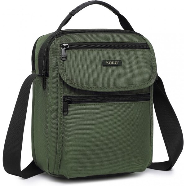 KONO Pánska crossbody taška - viacpriehradková, zelená 62739942