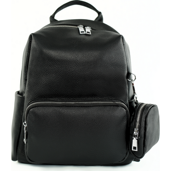 Dámsky čierny kožený batoh Solier BELLE FV12 BELLE BLACK 8009 62741059
